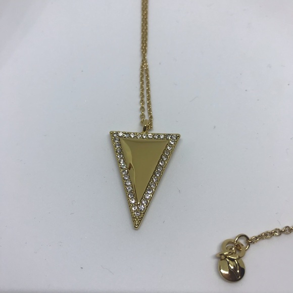 Pavé Triangle Long Pendant Necklace - Picture 4 of 4
